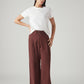 Women's XL Straight Loose Fit Mid Rise Trousers - Styleshot View