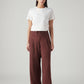 Women's XL Straight Loose Fit Mid Rise Trousers - Front View