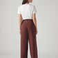 Women's XL Straight Loose Fit Mid Rise Trousers - Back View