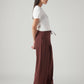 Women's XL Straight Loose Fit Mid Rise Trousers - Side View