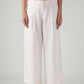 Women's Off White XL Straight Loose Fit Mid Rise Trousers - Front View