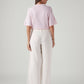 Women's Off White XL Straight Loose Fit Mid Rise Trousers - Back View