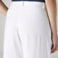 Women's White XL Straight Loose Fit Mid Rise Trousers - 20 View