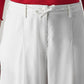 Women's White XL Straight Loose Fit Mid Rise Trousers - Detail View