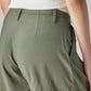 Women's Olive XL Straight Loose Fit Mid Rise Trousers - Detail View