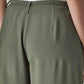 Women's Olive XL Straight Loose Fit Mid Rise Trousers - b111c8b4-c8f5-424b-9c1a-8c5bc0a7c2cb View