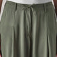 Women's Olive XL Straight Loose Fit Mid Rise Trousers - Detail View
