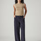 Women's Navy XL Straight Loose Fit Mid Rise Trousers - 20 View