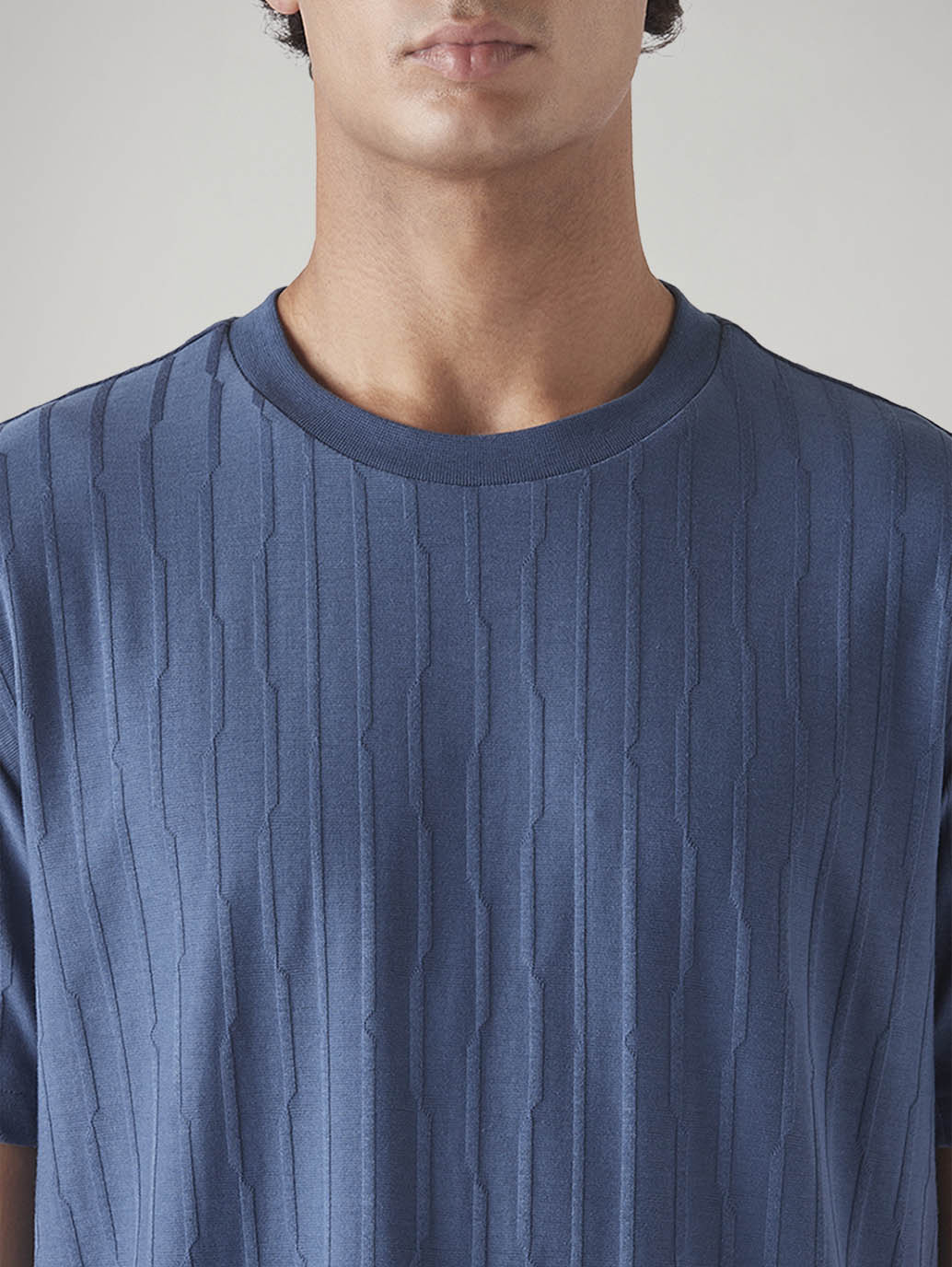 Men's Textured Regular Fit Jacquard T-Shirt - 20 View