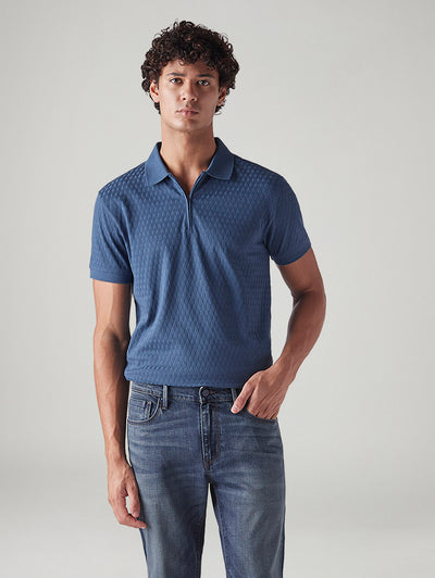 levi's Men's Self Design Slim Fit Jacquard Polo T-Shirt-picture-23