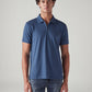 Men's Self Design Slim Fit Jacquard Polo T-Shirt - Front View