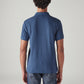 Men's Self Design Slim Fit Jacquard Polo T-Shirt - Back View