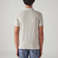 Men's Self Design Slim Fit Polo T-Shirt - Back View