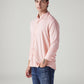 Men's Solid Light Pink Slim Fit Textured Shirt - Side View
