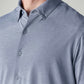 Men's Solid Blue Slim Fit Textured Shirt - Detail View