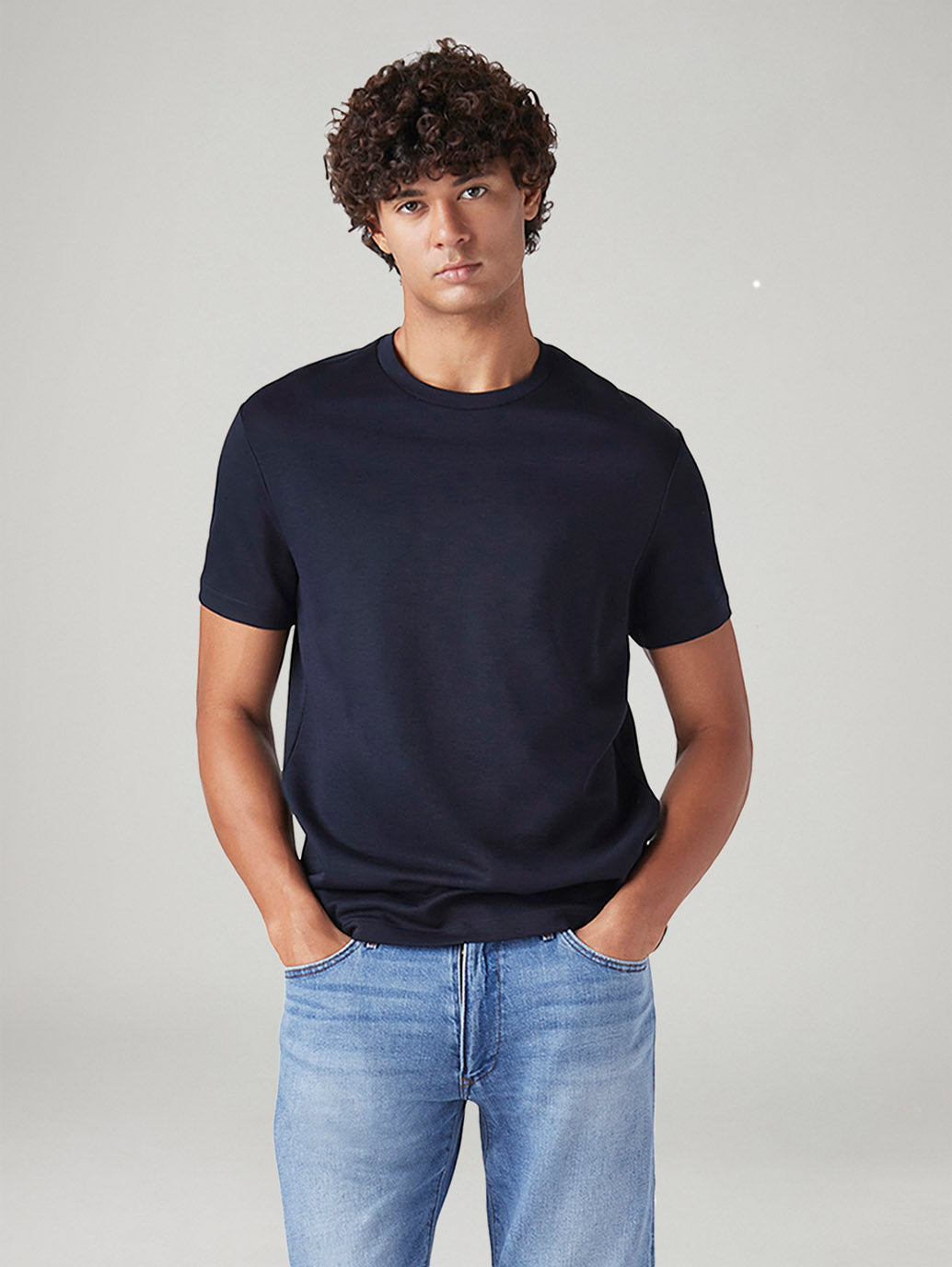 Men's Solid Regular Fit Interlock T-Shirt