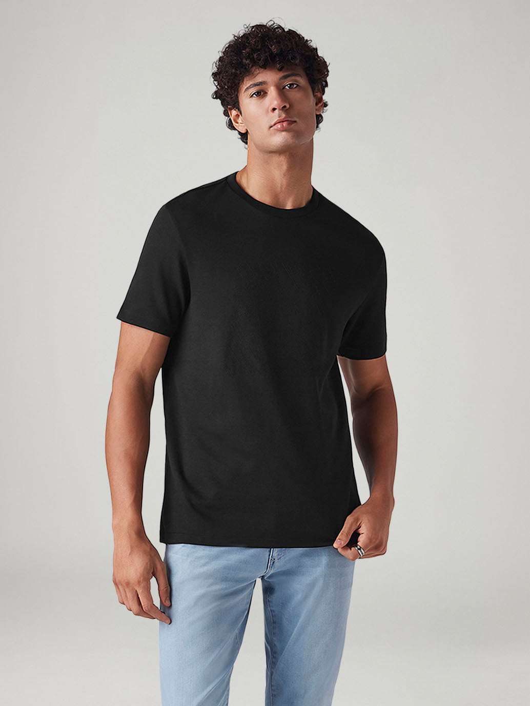 Men's Self-Design Regular Fit Interlock T-Shirt