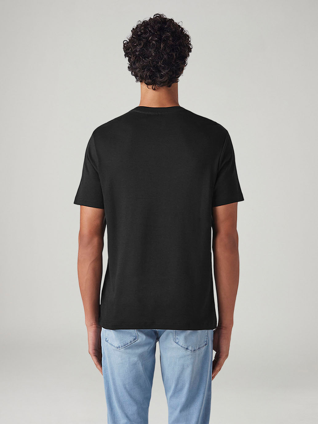 Men's Self-Design Regular Fit Interlock T-Shirt - Back View