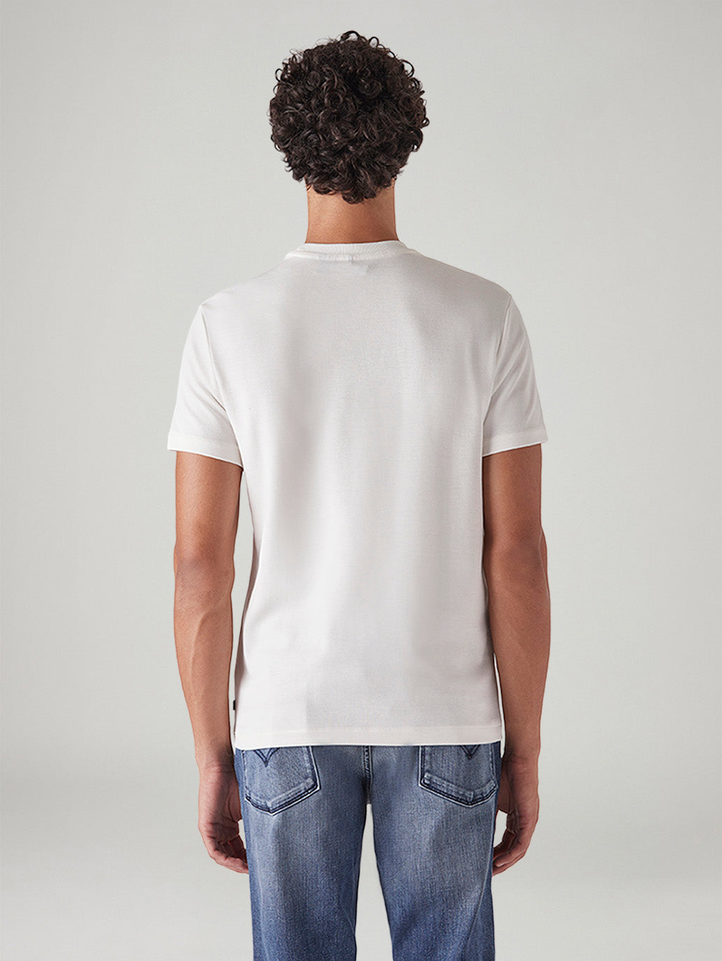 Men's Self Design Regular Fit Interlock T-Shirt - Back View