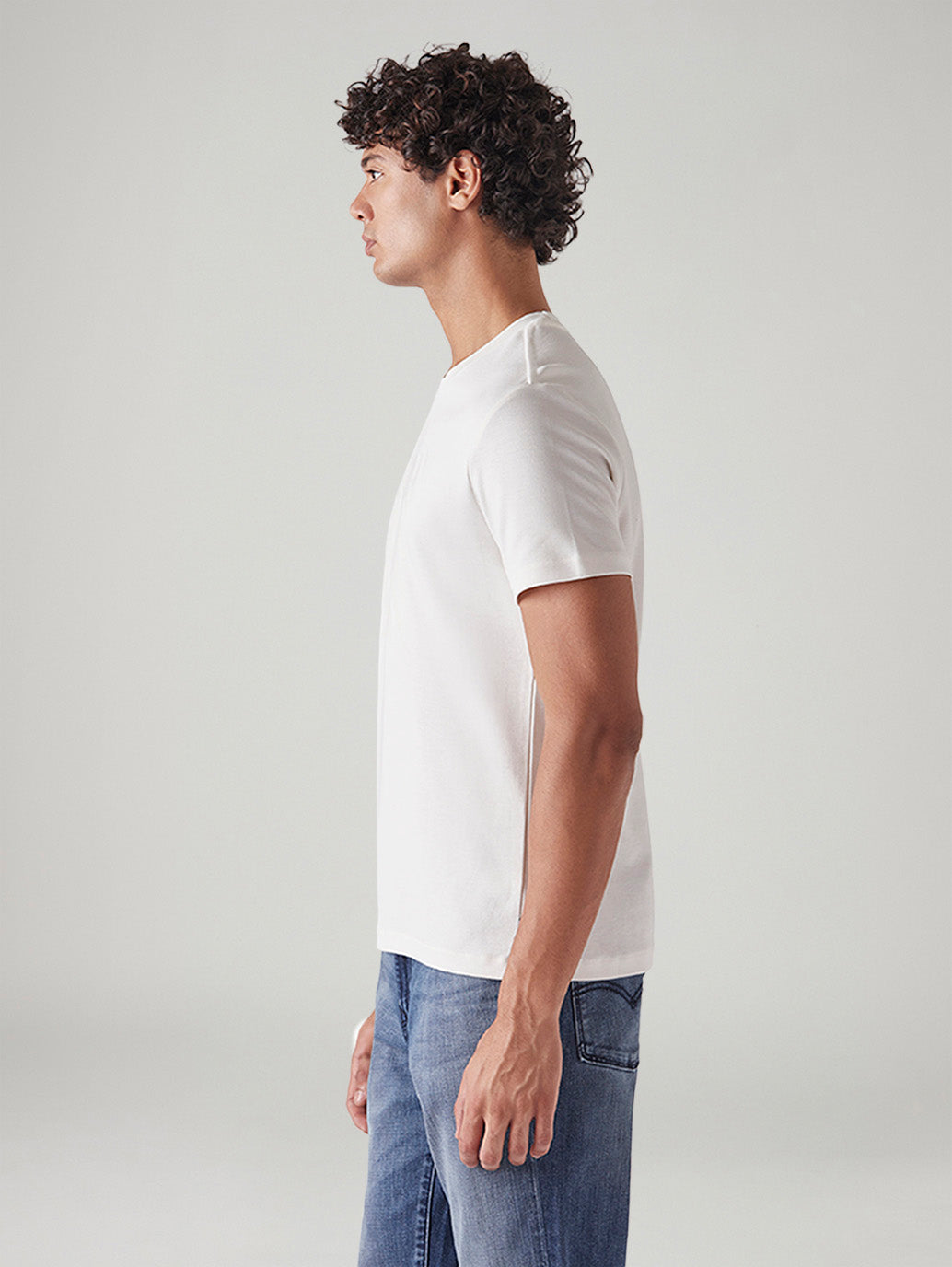 Men's Self Design Regular Fit Interlock T-Shirt - Side View