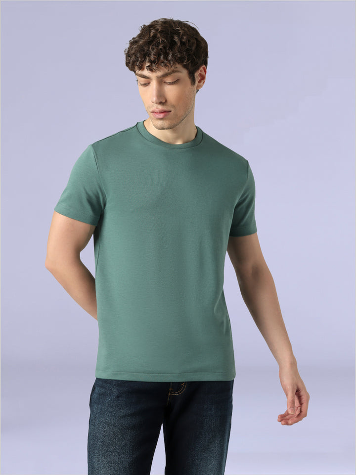 Men's Solid Slim Fit Redloop Interlock T-Shirt