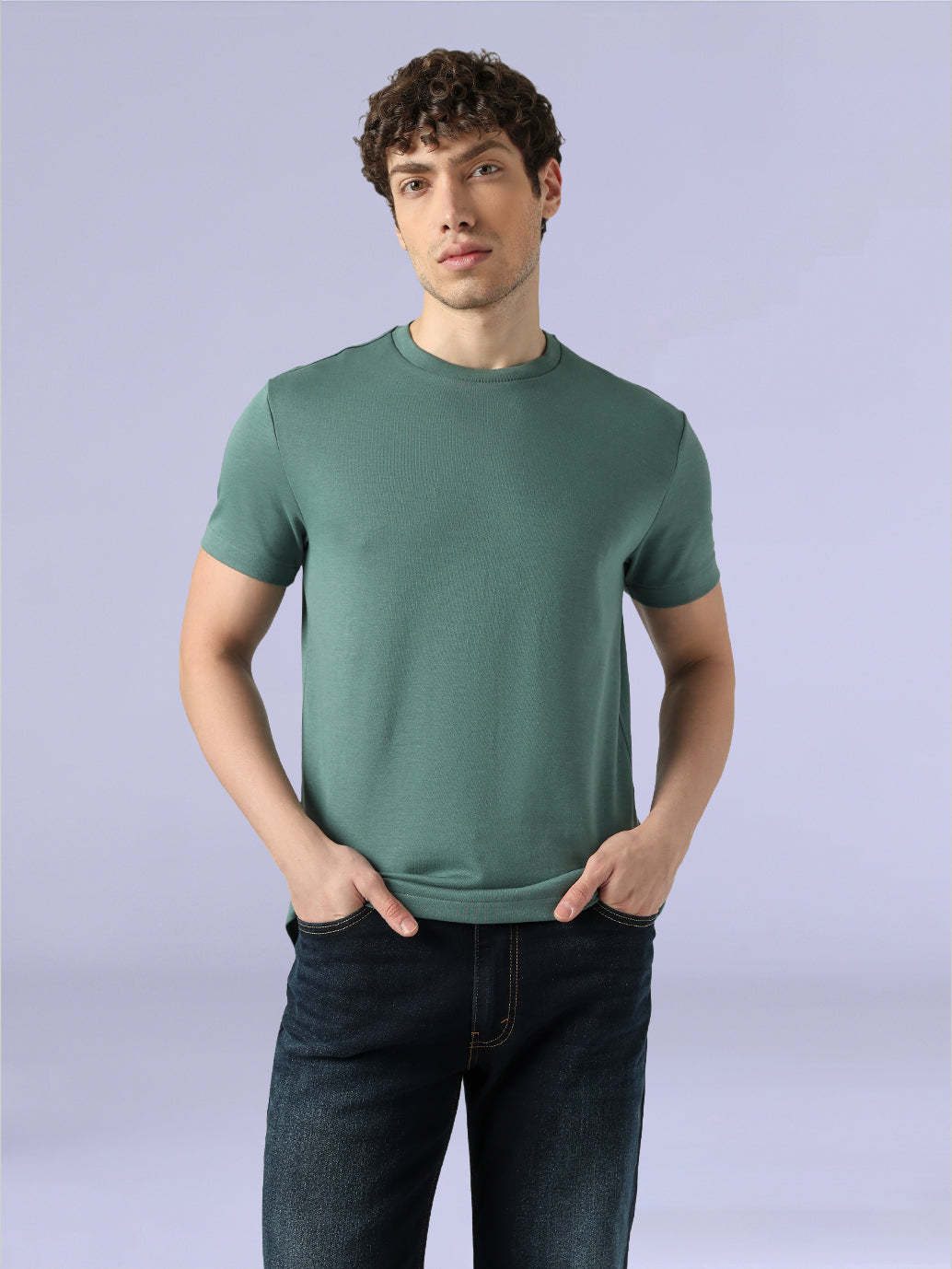 Men's Solid Slim Fit Redloop Interlock T-Shirt - 5faae5e2-a8e8-4ecc-99cb-958f5cfb711b View