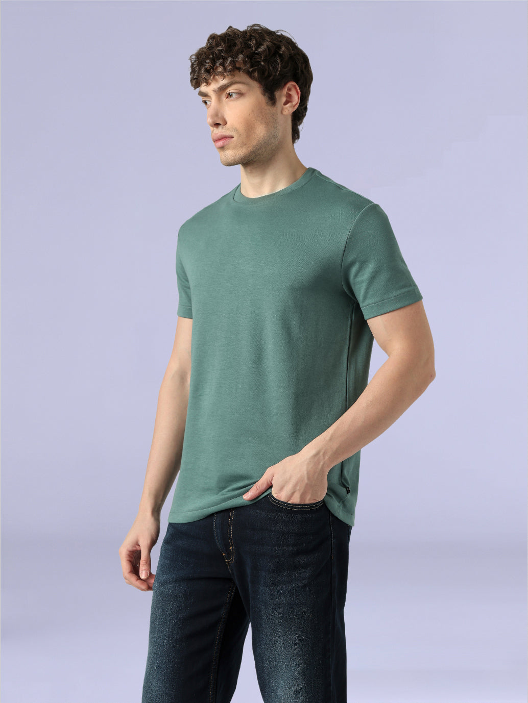 Men's Solid Slim Fit Redloop Interlock T-Shirt - a83a9eb4-8813-43f3-8c85-d7704c3ad0ab View
