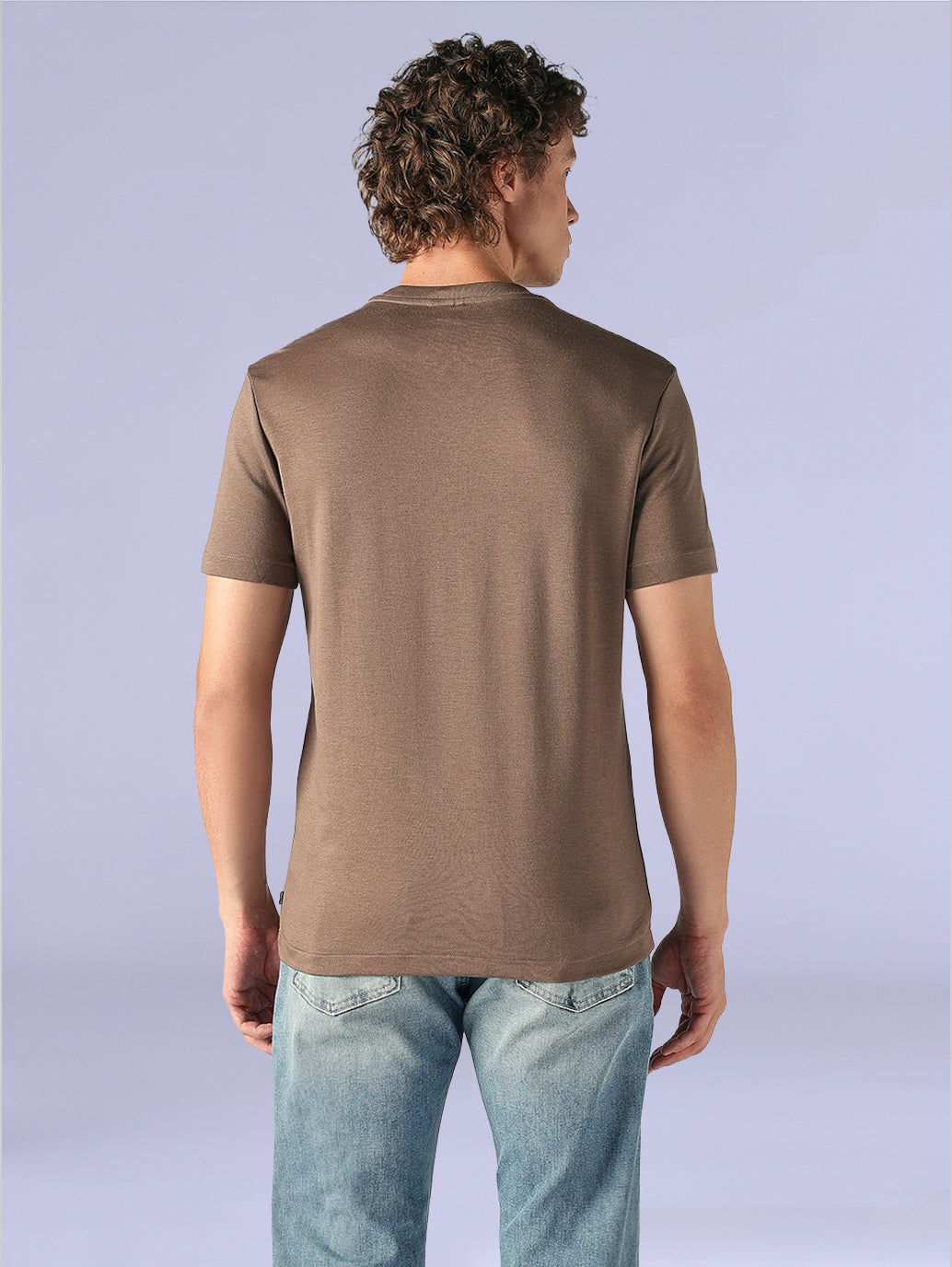 Men's Redloop Solid Slim Fit Interlock T-Shirt - Back View