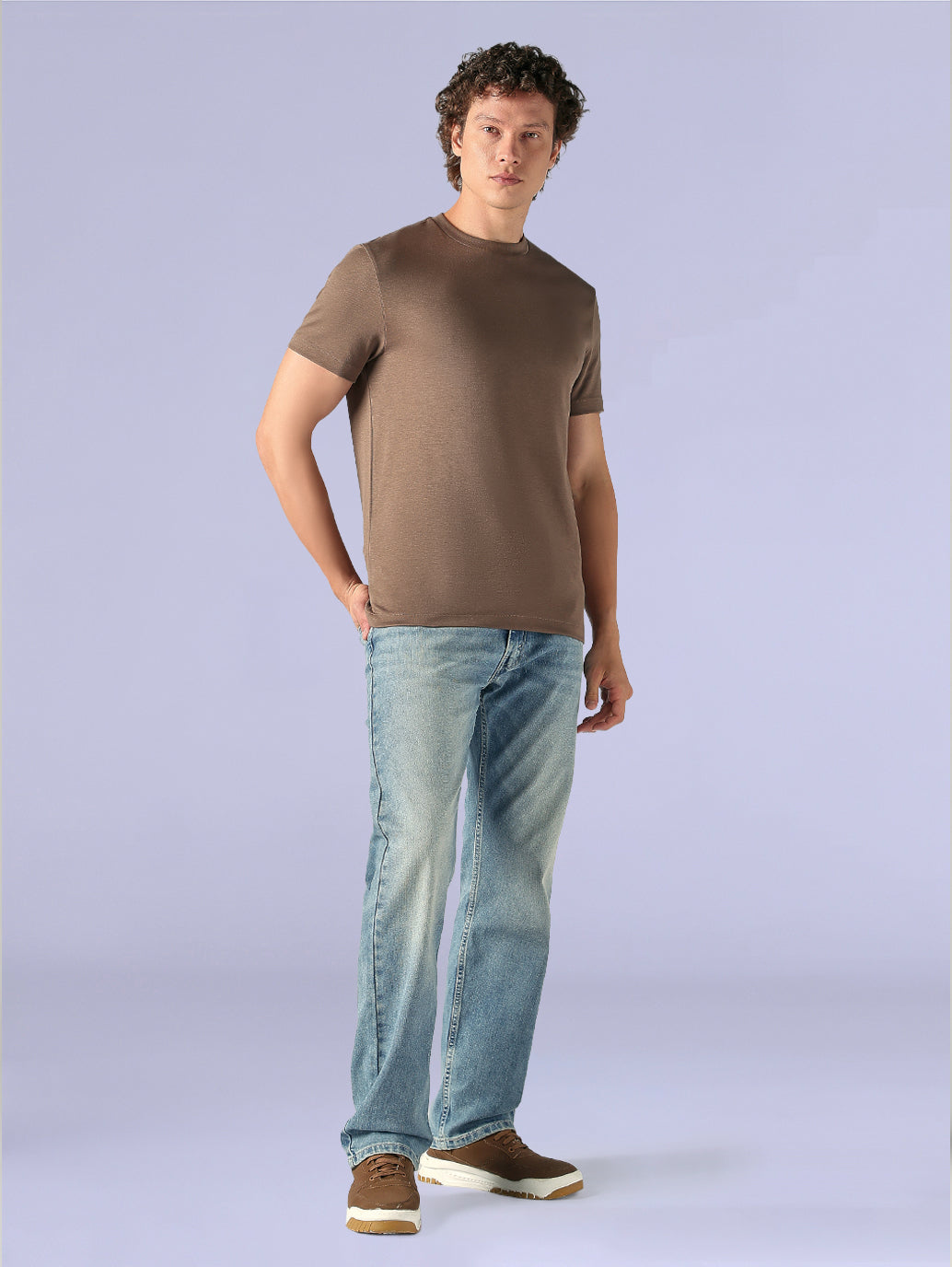 Men's Redloop Solid Slim Fit Interlock T-Shirt - Full View