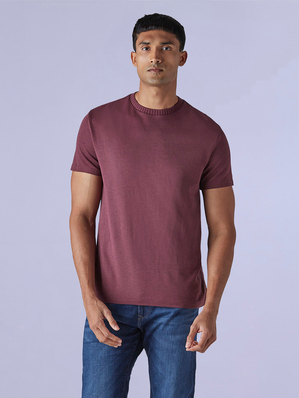 Men's Solid Slim Fit Redloop Interlock T-Shirt - 453c6964-1b72-4566-b8d2-bdbe513c856f View