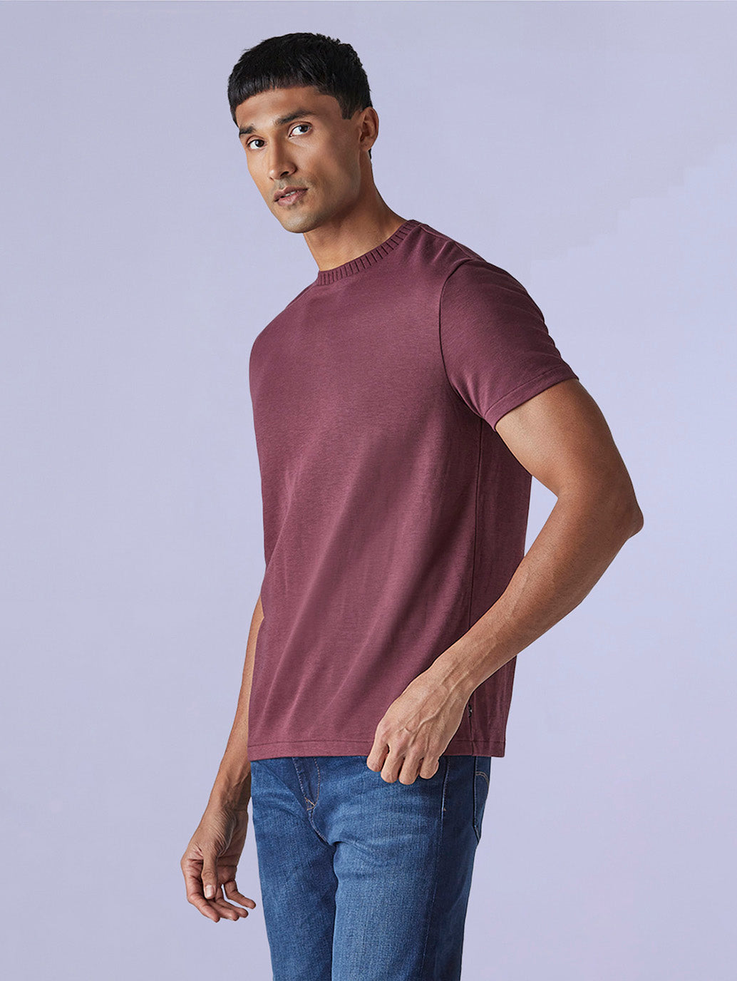 Men's Solid Slim Fit Redloop Interlock T-Shirt - 809abdd7-9fa5-4a4d-919d-5185fef675e7 View