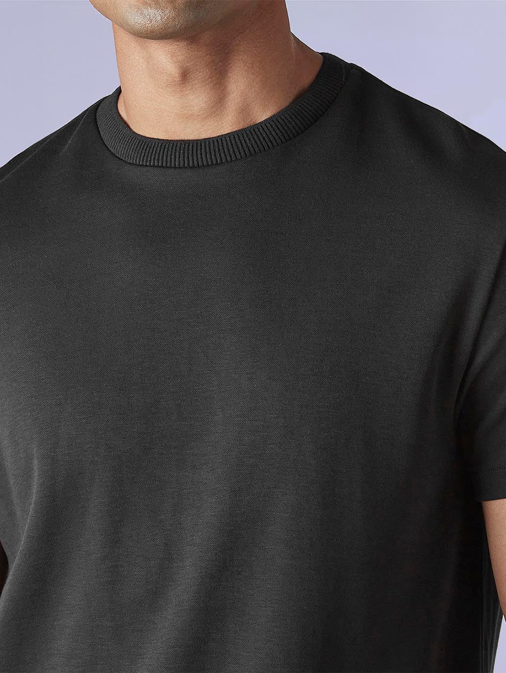 Men's Solid Slim Fit Redloop Interlock T-Shirt - 9fe90a15-c6f2-4e51-9ce7-99277c926b98 View