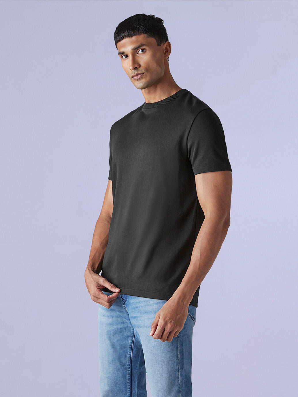 Men's Solid Slim Fit Redloop Interlock T-Shirt - c8b59a8f-510e-4418-9156-17eeb4b40c65 View