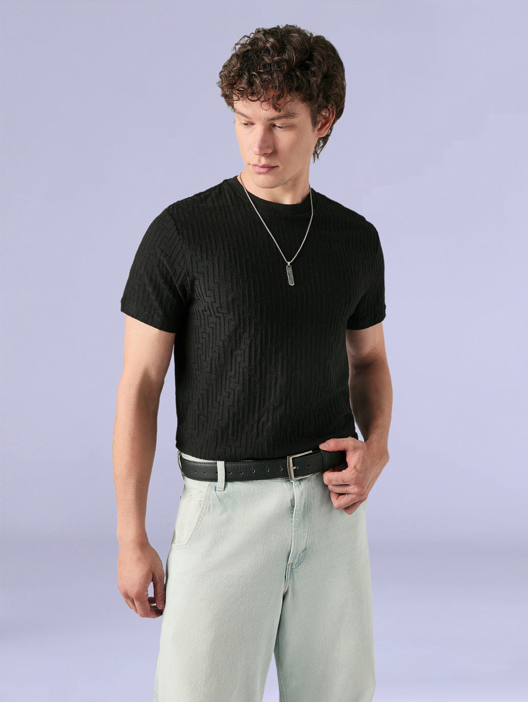 Men's Redloop Textured Slim Fit T-Shirt