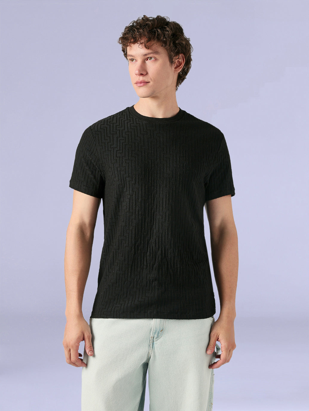 Men's Redloop Textured Slim Fit T-Shirt - Front View