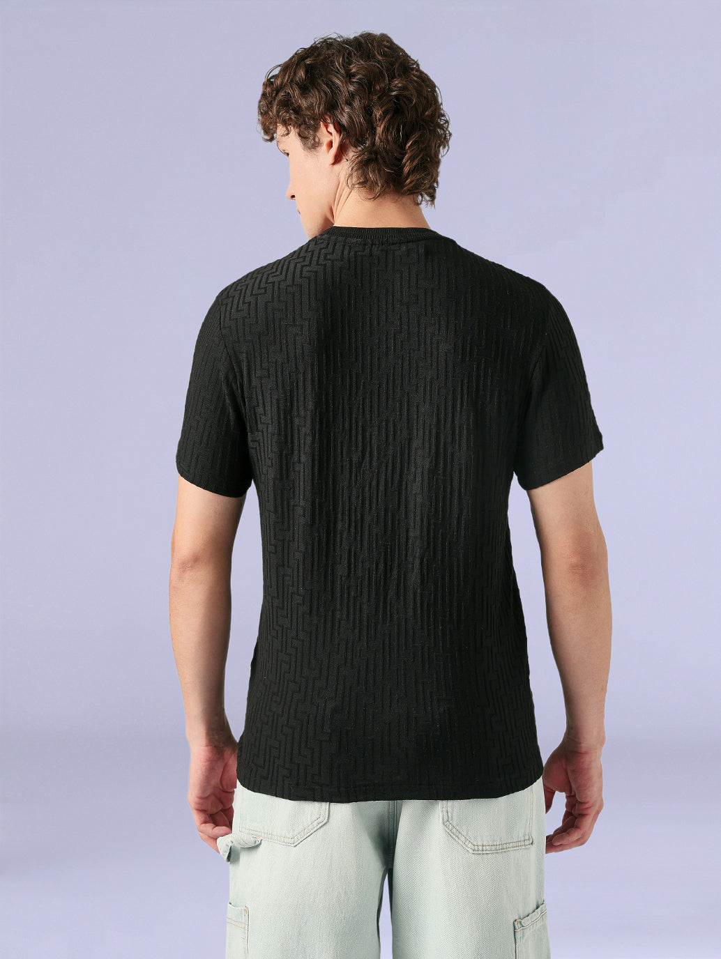 Men's Redloop Textured Slim Fit T-Shirt - Back View