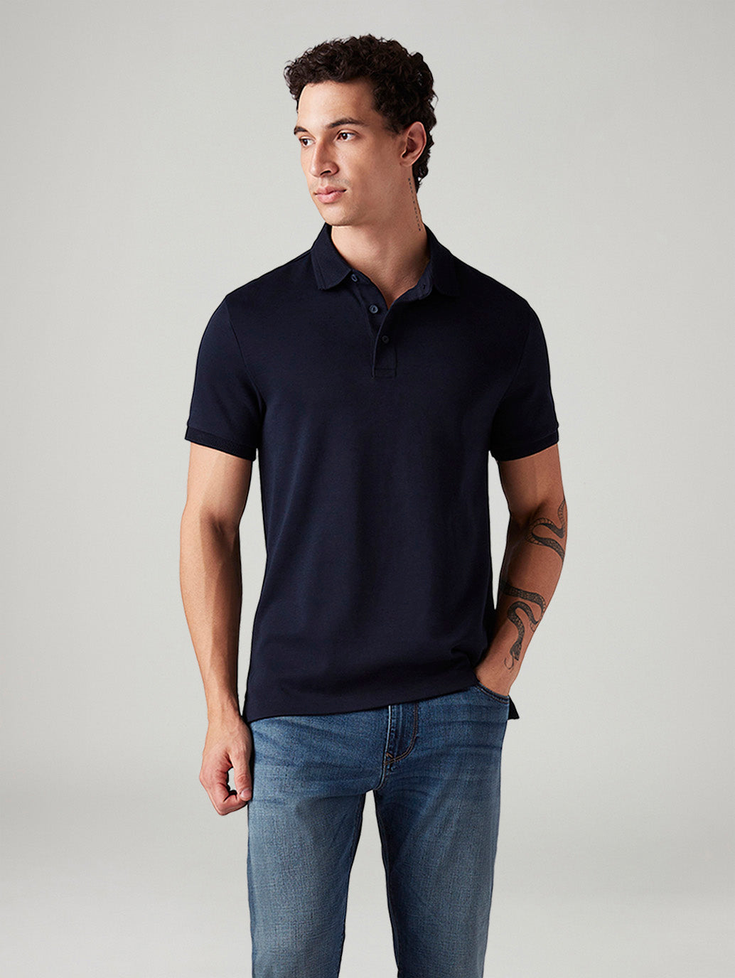 Men's Solid Slim Fit Polo T-Shirt - Styleshot View