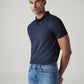 Men's Redloop Solid Navy Slim Fit Interlock Polo T-shirt - Styleshot View