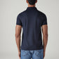 Men's Redloop Solid Navy Slim Fit Interlock Polo T-shirt - Back View