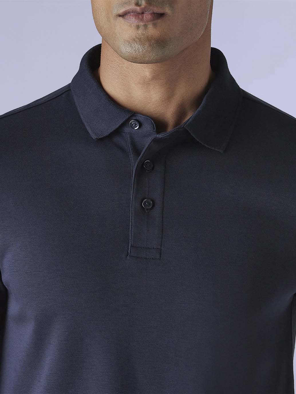 Men's Redloop Solid Navy Slim Fit Interlock Polo T-shirt - 908dc6a5-4dd9-4deb-b663-48db65836546 View