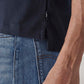 Men's Redloop Solid Navy Slim Fit Interlock Polo T-shirt - Detail View