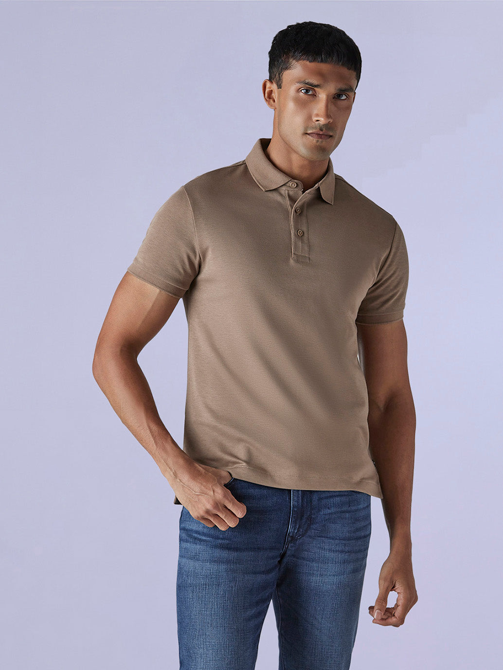 Men's Redloop Solid Slim Fit Interlock Polo T-shirt - 2d5a41b9-ac57-496d-8943-4bcf42409358 View