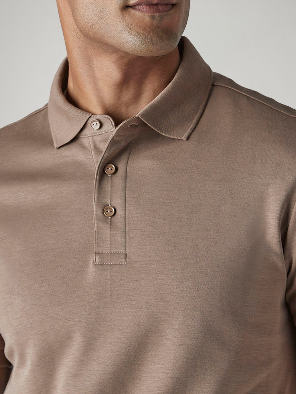 Men's Redloop Solid Slim Fit Interlock Polo T-shirt - Detail View