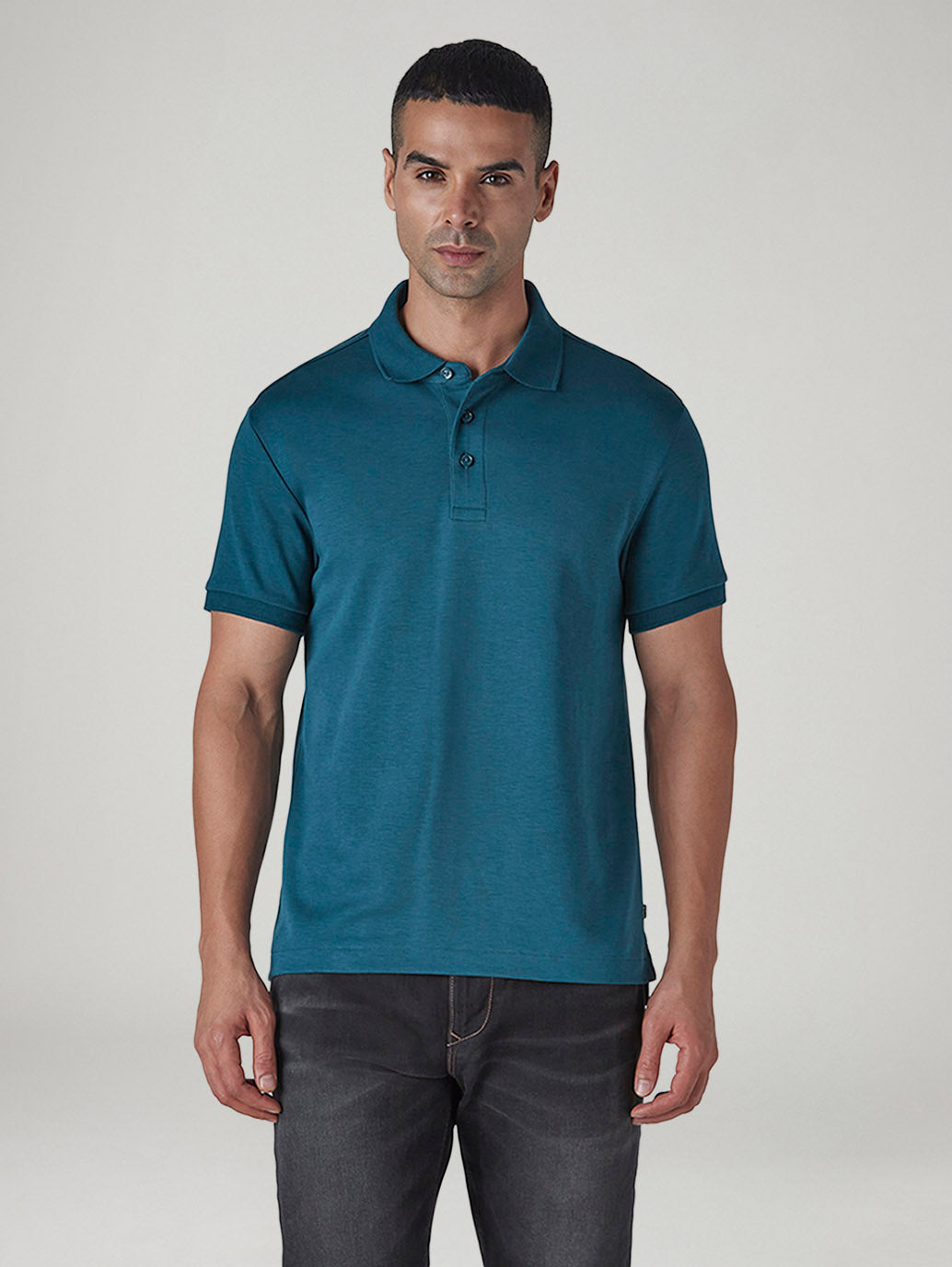 Men's Redloop Solid Slim Fit Interlock Polo T-shirt