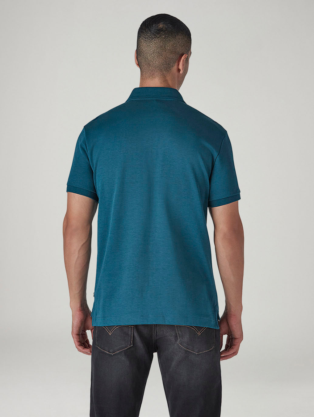 Men's Redloop Solid Slim Fit Interlock Polo T-shirt - 20 View