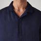 Men's Solid Relaxed Fit Linen Shirt - Detail View