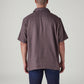 Men's Solid Loose Fit Resort Collar Redloop Shirt - Back View
