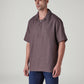 Men's Solid Loose Fit Resort Collar Redloop Shirt - Side View