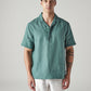 Men's Solid Loose Fit Resort Collar Redloop Shirt - Front View