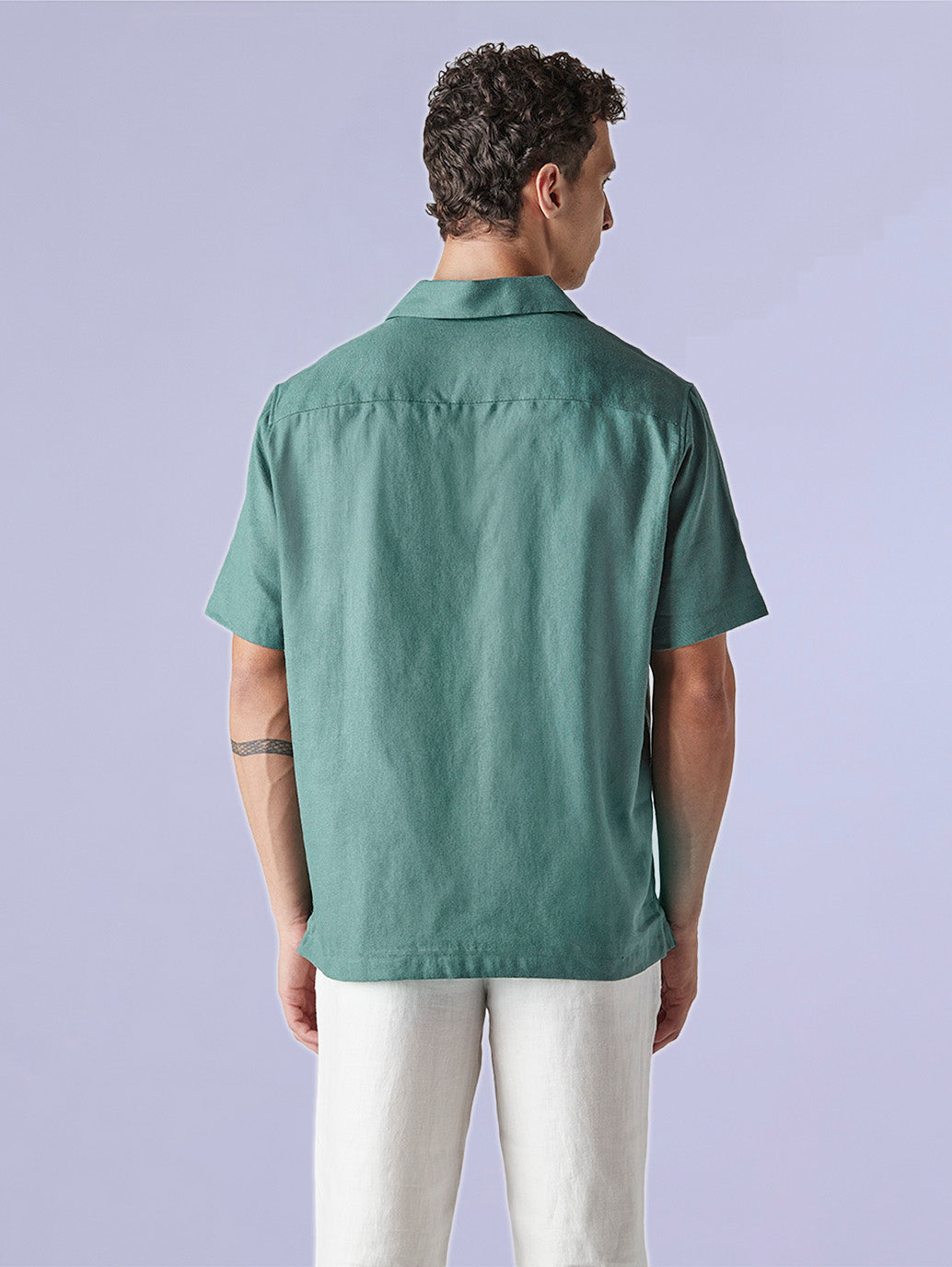 Men's Solid Loose Fit Resort Collar Redloop Shirt - 4b7abd8d-fccd-43db-b4b6-6224af5857b9 View